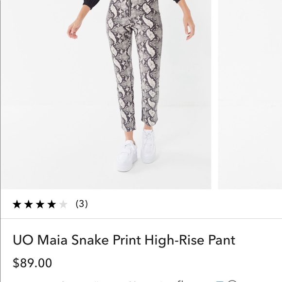 UO Maia Pink Snake Skin Pants - Picture 5 of 6